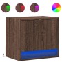 Wall-mounted bedside tables with LED lights, 2 units, brown oak. by , Nightstands - Ref: Foro24-852088, Price: 84,99 €, Disco...