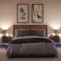 Wall-mounted bedside tables with LED lights, 2 units, brown oak. by , Nightstands - Ref: Foro24-852088, Price: 84,99 €, Disco...