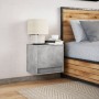 Wall-mounted bedside table with LED lights in concrete gray by , Nightstands - Ref: Foro24-852081, Price: 47,58 €, Discount: %