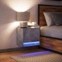 Wall-mounted bedside table with LED lights in concrete gray by , Nightstands - Ref: Foro24-852081, Price: 47,58 €, Discount: %