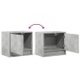 Wall-mounted bedside table with LED lights in concrete gray by , Nightstands - Ref: Foro24-852081, Price: 47,58 €, Discount: %