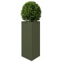 Triangular planters 2 units olive green steel 40x34.5x70 cm by , Pots and planters - Ref: Foro24-851164, Price: 108,37 €, Dis...