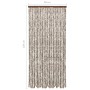 Taupe gray and white chenille mosquito net curtain 90x220 cm by vidaXL, Mosquito nets for windows - Ref: Foro24-325461, Price...