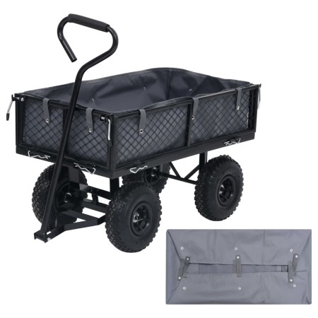 Revestimiento de carrito de jardín tela gris oscuro 81x41x21 cm de vidaXL, Piezas para carretillas - Ref: Foro24-92584, Preci...