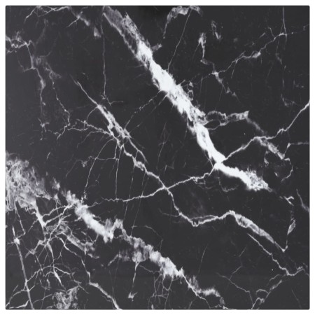 Black tempered glass marble design tabletop 50x50 cm 6 mm by , Table tops - Ref: Foro24-322270, Price: 24,91 €, Discount: %