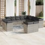 Set of garden sofas with 13 pieces of gray synthetic rattan cushions by , Garden sets - Ref: Foro24-3218552, Price: 1,00 €, D...