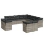 Set of garden sofas with 13 pieces of gray synthetic rattan cushions by , Garden sets - Ref: Foro24-3218552, Price: 1,00 €, D...