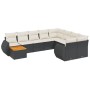 Gartensofa-Set, 10-teilig, mit schwarzen Kissen und synthetischem Rattan. von , Gartensets - Ref: Foro24-3257498, Preis: 612,...