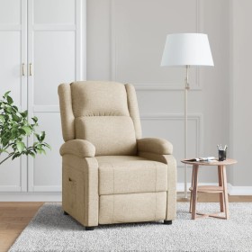 Sillón reclinable de tela crema de , Sillones - Ref: Foro24-340180, Precio: 235,99 €, Descuento: %