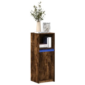 Sideboard with LED lighting, smoked oak engineered wood, 38x34x100 cm by , Sideboards - Ref: Foro24-852170, Price: 65,99 €, D...