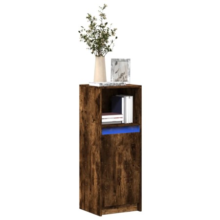 Aparador con LED madera ingeniería roble ahumado 38x34x100 cm de , Aparadores - Ref: Foro24-852170, Precio: 65,59 €, Descuent...