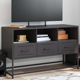 Black steel TV stand 100.5x39x60.5 cm by , TV Furniture - Ref: Foro24-846542, Price: 102,99 €, Discount: %