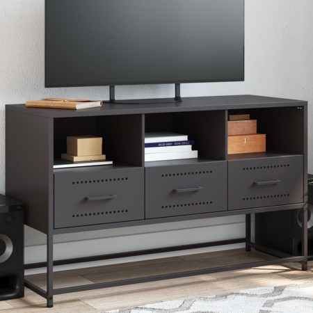 Mueble para TV de acero negro 100,5x39x60,5 cm de , Muebles TV - Ref: Foro24-846542, Precio: 102,79 €, Descuento: %