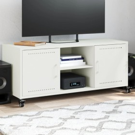 TV stand made of cold-rolled white steel, 100.5x39x43.5 cm by , TV Furniture - Ref: Foro24-846667, Price: 121,99 €, Discount: %