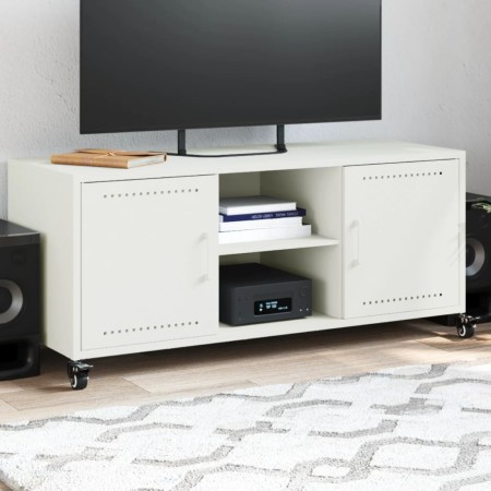 TV stand made of cold-rolled white steel, 100.5x39x43.5 cm by , TV Furniture - Ref: Foro24-846667, Price: 121,90 €, Discount: %