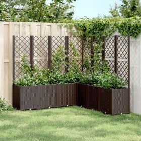 Brown PP planter with trellis 160x160x140 cm by , Pots and planters - Ref: Foro24-367885, Price: 302,99 €, Discount: %