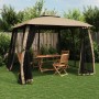 Double-roof gazebo with taupe steel mesh walls 2.93x2.93 m by , Tents and gazebos - Ref: Foro24-368450, Price: 238,82 €, Disc...