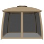 Double-roof gazebo with taupe steel mesh walls 2.93x2.93 m by , Tents and gazebos - Ref: Foro24-368450, Price: 238,82 €, Disc...