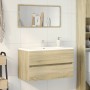 Badezimmerschrank mit Spiegel in Sonoma-Eiche, 80x38,5x45 cm. von , Badezimmermöbel - Ref: Foro24-849646, Preis: 98,63 €, Rab...