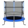 Cama elástica con red de seguridad redonda azul 140x160 cm de vidaXL, Trampolín - Ref: Foro24-92954, Precio: 109,61 €, Descue...