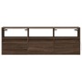 Wall-mounted TV stand with LED lights in brown oak color, 130x31x45 cm. by , TV Furniture - Ref: Foro24-852347, Price: 108,98...