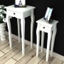 Juego de 2 mesitas apilables con cajón blanco de vidaXL, Mesas auxiliares - Ref: Foro24-241146, Precio: 167,42 €, Descuento: %