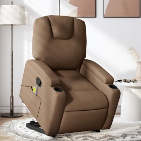 Reclining massage chair with brown fabric footrest by , Armchairs - Ref: Foro24-3204384, Price: 290,99 €, Discount: %