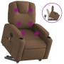 Reclining massage chair with brown fabric footrest by , Armchairs - Ref: Foro24-3204384, Price: 293,65 €, Discount: %