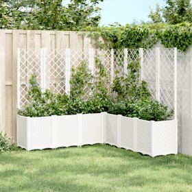 Planter with white PP trellis 160x160x140 cm by , Pots and planters - Ref: Foro24-367884, Price: 315,33 €, Discount: %