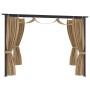 Gazebo with taupe gray steel curtains 3x3 m by vidaXL, Tents and gazebos - Ref: Foro24-313897, Price: 342,33 €, Discount: %