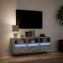 Wall-mounted TV stand with LED lights in Sonoma gray, 130x31x45 cm. by , TV Furniture - Ref: Foro24-852346, Price: 108,98 €, ...