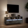 Wall-mounted TV stand with LED lights in concrete gray, 130x31x45 cm. by , TV Furniture - Ref: Foro24-852344, Price: 105,71 €...