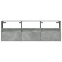 Wall-mounted TV stand with LED lights in concrete gray, 130x31x45 cm. by , TV Furniture - Ref: Foro24-852344, Price: 105,71 €...