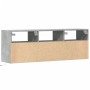 Wall-mounted TV stand with LED lights in concrete gray, 130x31x45 cm. by , TV Furniture - Ref: Foro24-852344, Price: 105,71 €...