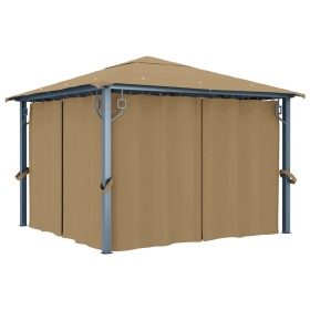 Gazebo with taupe gray aluminum curtain 300x300 cm by vidaXL, Tents and gazebos - Ref: Foro24-313893, Price: 485,99 €, Discou...