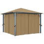 Gazebo with taupe gray aluminum curtain 300x300 cm by vidaXL, Tents and gazebos - Ref: Foro24-313893, Price: 485,89 €, Discou...