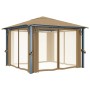 Gazebo with taupe gray aluminum curtain 300x300 cm by vidaXL, Tents and gazebos - Ref: Foro24-313893, Price: 485,89 €, Discou...