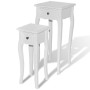 Juego de 2 mesitas apilables con cajón blanco de vidaXL, Mesas auxiliares - Ref: Foro24-241146, Precio: 167,42 €, Descuento: %