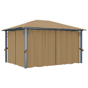 Gazebo with gray taupe aluminum curtain 400x300 cm by vidaXL, Tents and gazebos - Ref: Foro24-313894, Price: 574,62 €, Discou...