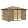 Pavillon mit grau-taupefarbenem Aluminiumvorhang 400x300 cm von vidaXL, Zelte und Pavillons - Ref: Foro24-313894, Preis: 574,...