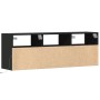 Wall-mounted TV stand with LED lights black 130x31x45 cm by , TV Furniture - Ref: Foro24-852342, Price: 109,14 €, Discount: %