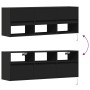 Wall-mounted TV stand with LED lights black 130x31x45 cm by , TV Furniture - Ref: Foro24-852342, Price: 109,99 €, Discount: %