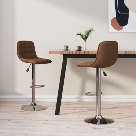 Kitchen stools 2 units brown fabric by , Kitchen stools - Ref: Foro24-333948, Price: 118,28 €, Discount: %