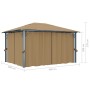 Pavillon mit grau-taupefarbenem Aluminiumvorhang 400x300 cm von vidaXL, Zelte und Pavillons - Ref: Foro24-313894, Preis: 574,...