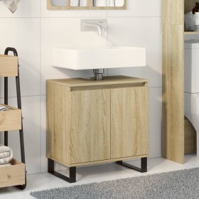 Engineered wood bathroom cabinet in Sonoma oak, 58x33x60 cm. by , Bathroom furniture - Ref: Foro24-849675, Price: 57,72 €, Di...