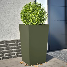 2 olive green steel planters 45x45x75 cm by , Pots and planters - Ref: Foro24-851101, Price: 121,99 €, Discount: %