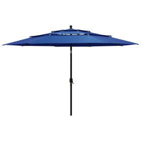 3-tier parasol with blue aluminum pole 3.5 m by vidaXL, Umbrellas - Ref: Foro24-313883, Price: 116,78 €, Discount: %