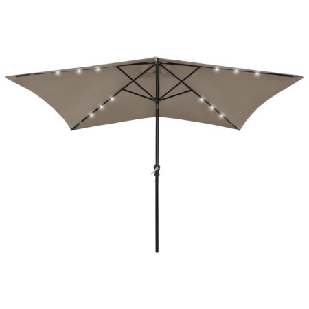 Umbrella with LED and taupe gray steel pole 2x3 m by vidaXL, Umbrellas - Ref: Foro24-313789, Price: 76,34 €, Discount: %