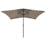 Umbrella with LED and taupe gray steel pole 2x3 m by vidaXL, Umbrellas - Ref: Foro24-313789, Price: 76,34 €, Discount: %