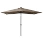 Umbrella with LED and taupe gray steel pole 2x3 m by vidaXL, Umbrellas - Ref: Foro24-313789, Price: 76,34 €, Discount: %